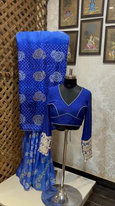 Bandhani Saree and Dola Silk Blouse