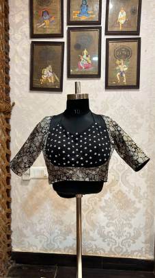 Black Brocade Blouse