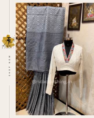 Cotton Silk Saree with cotton blouse