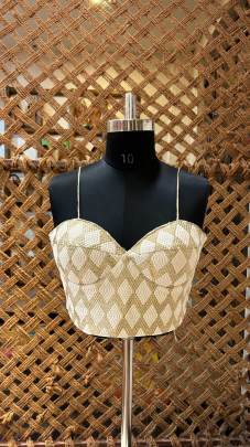 Ivory  Gold Spaghetti Blouse