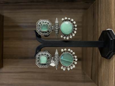 Emerald Blue stone earrings 