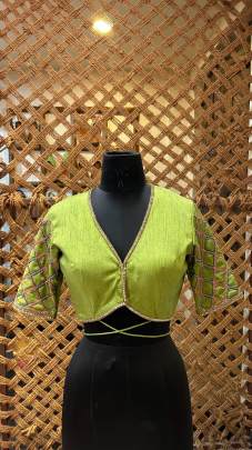 Lime Green Hand Embroidered Blouse