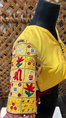 Mirror work saree