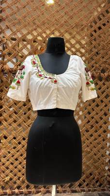 Off White hand Embroidered Blouse