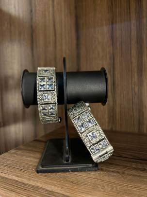 Oxidized silver bangels 