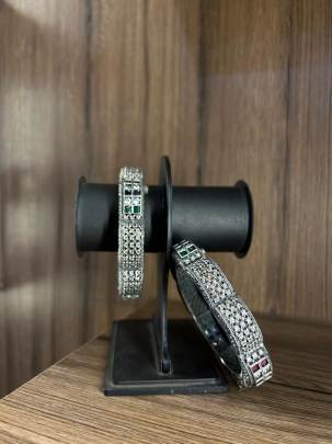Oxidized silver bangles 