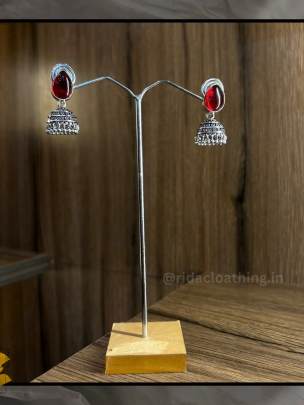  Silver Oxidized  jhumka